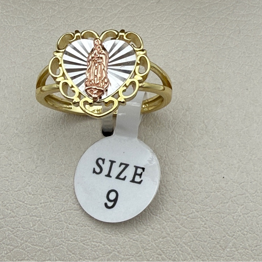 Isabella M. Sterling Silver Virgin Mary Heart Ring – Size 9 w/ Box